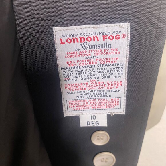 London Fog Trench Coat Womens Size‎ 10 R Khaki Black Belted Removeable Hood - Picture 4 of 13